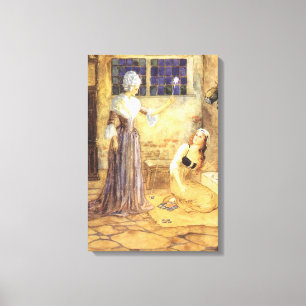 Sprookje Assepoester met Goede Fee Canvas Afdruk