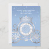 Sprookje Baby Blauw Zilver Assepoester Quinceanera Kaart (Achterkant)