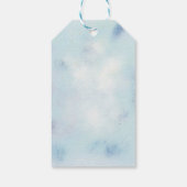 Sprookje baby Pony Blauwe ballonnen sterren Douche Cadeaulabel (Achterkant)