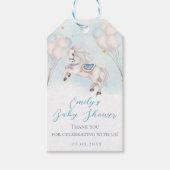 Sprookje baby Pony Blauwe ballonnen sterren Douche Cadeaulabel (Voorkant)