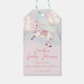Sprookje baby Pony roze ballonnen sterren Douche Cadeaulabel (Voorkant)