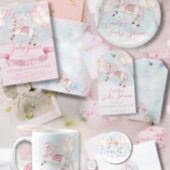 Sprookje baby Pony roze ballonnen sterren Douche Ronde Sticker