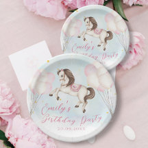 Sprookje baby Pony roze ballonnen sterren Verjaard