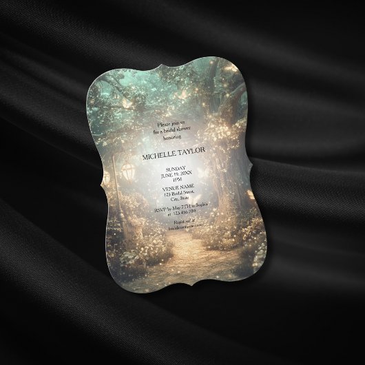 Sprookje Betoverd Bos Elegante Bloemen Bruid Kaart