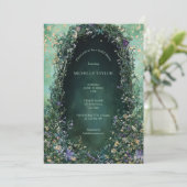 Sprookje Betoverd Bos Elegante Bloemen Bruid Kaart (Staand voorkant)