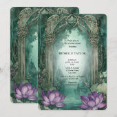 Sprookje Betoverd Bos Lotus Bloemen Bruid Kaart (Voorkant / Achterkant)