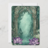 Sprookje Betoverd Bos Lotus Bloemen Bruid Kaart (Achterkant)
