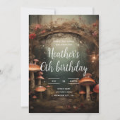 Sprookje betoverde paddenstoel bos verjaardag kaart (Voorkant)