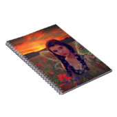 Sprookje bij zonsondergang in een veld van klaproz notitieboek (Rechterzijde)