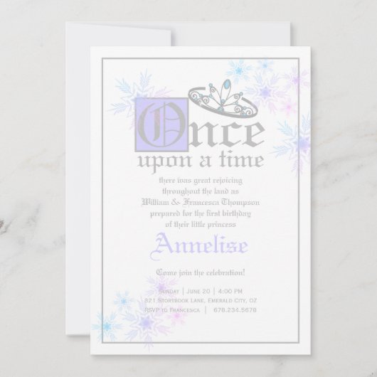 sprookje BIRTHDAY PARTY sneeuwkoningin geïnspireer Kaart (Voorkant)