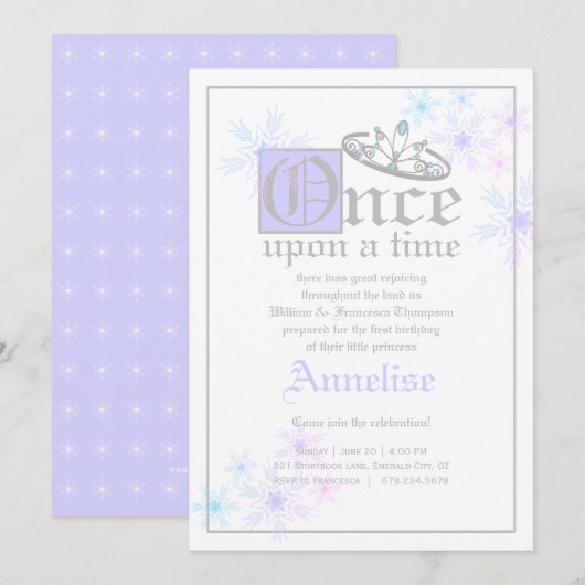 sprookje BIRTHDAY PARTY sneeuwkoningin geïnspireer Kaart (Voorkant / Achterkant)