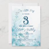 Sprookje Blauwe Bloemen Kinderen Verjaardagsfeest Kaart (Voorkant)