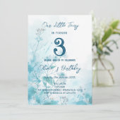 Sprookje Blauwe Bloemen Kinderen Verjaardagsfeest Kaart (Staand voorkant)