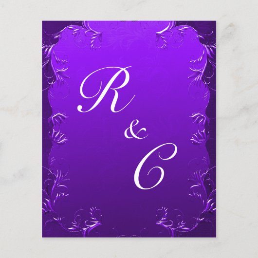 Sprookje bloeien Paarse bruiloft uitnodiging Flyer (Achterkant)