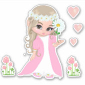 Sprookje & Bloemen Sticker (Voorkant)