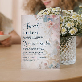 Sprookje Bloemen Zoet Zestien Verjaardagsfeest Kaart