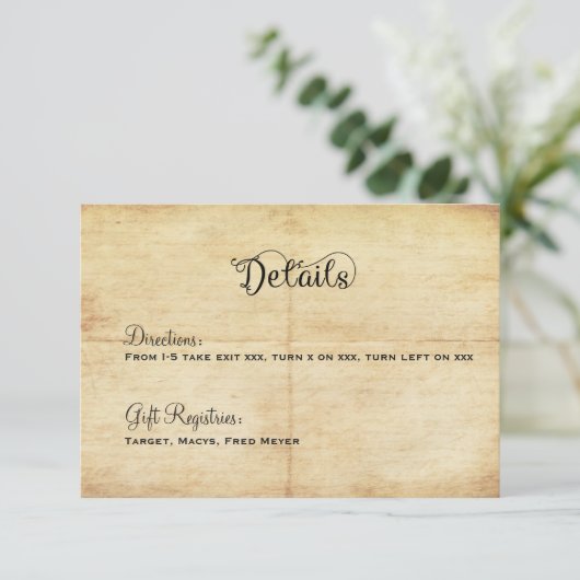 Sprookje bruiloft details Kaart - Once Upon a Time (Staand voorkant)