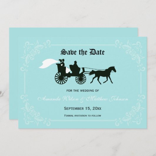 Sprookje Bruiloft Save the Date Kaarten (Voorkant / Achterkant)