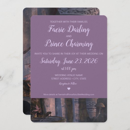 sprookje bruiloft uitnodiging (Voorkant / Achterkant)