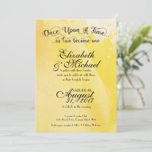 Sprookje bruiloft uitnodiging Sjabloon (Staand voorkant)