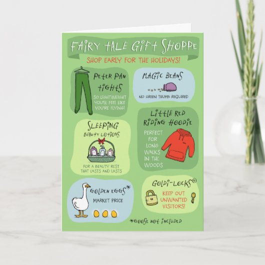 Sprookje Cadeauwinkel Grappige Kerstmis Feestdagen Kaart (Voorkant)