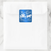 Sprookje Carriage Sapphire Blue Vierkante Sticker (Tas)