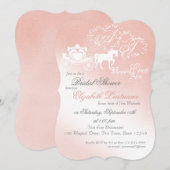 Sprookje Carriage Vrijgezellenfeest Roze Kaart (Voorkant / Achterkant)