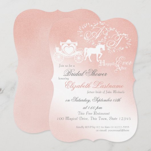 Sprookje Carriage Vrijgezellenfeest Roze Kaart (Voorkant / Achterkant)