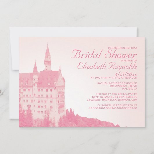 sprookje Castle Bridal Shower Invitations Kaart (Voorkant)