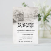  sprookje Castle Wedding RSVP Kaartje (Staand voorkant)