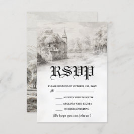  sprookje Castle Wedding RSVP Kaartje