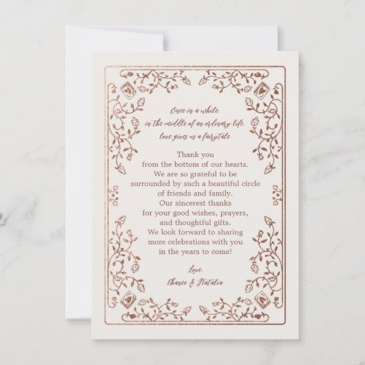 Sprookje Dank je briefpapier - Bruiloft Note Kaart (Voorkant)