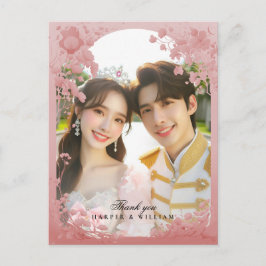 Sprookje dank u foto bruiloft Briefkaart