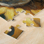 Sprookje dat slaapt op een zonnebloem legpuzzel (Zijkant)
