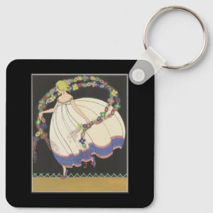 Sprookje dat speelt met bloemen sleutelhanger