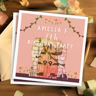 sprookje deur bloem tekening meisje verjaardagsfee servet