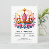 Sprookje Digitale Prinses Kroon Verjaardag Kaart (Staand voorkant)