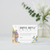Sprookje Dragon Diaper Raffle Baby shower Informatiekaartje (Staand voorkant)