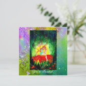 SPROOKJE DROMEN OP EEN RODE BLOEM paars geel,groen Kaart (Staand voorkant)