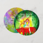 SPROOKJE DROMEN OP EEN RODE BLOEM Rood Groen Geel Kaart (Voorkant / Achterkant)