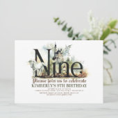 Sprookje Eenhoorn Draak Magisch Kasteel 9 Verjaard Kaart (Staand voorkant)