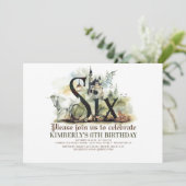 Sprookje Eenhoorn Dragon Magic Castle 6 Verjaardag Kaart (Staand voorkant)