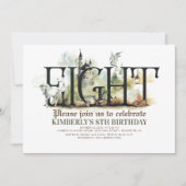 Sprookje Eenhoorn Dragon Magic Castle 8e verjaarda Kaart (Voorkant)