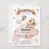 sprookje eenhoorn kasteel meisje verjaardag uitnod kaart (Voorkant)