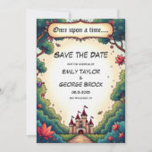 Sprookje Eens Op Een Tijd Kasteel Bos Bruiloft Save The Date (Voorkant)