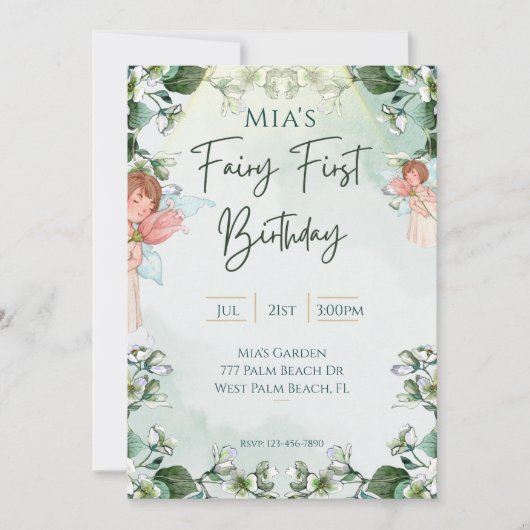 Sprookje Eerste Betoverde Bos 1e Verjaardag  Kaart (Voorkant)