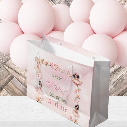 Sprookje Eerste Roze Glittercadeauttas Groot Cadeauzakje