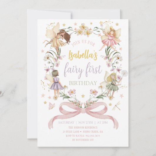 SPROOKJE EERSTE VERJAARDAG Fairy Garden Verjaardag Kaart (Voorkant)