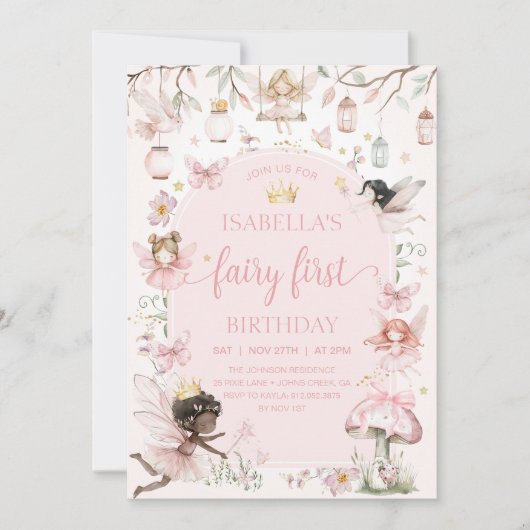 SPROOKJE EERSTE VERJAARDAG Fairy Garden Verjaardag Kaart (Voorkant)