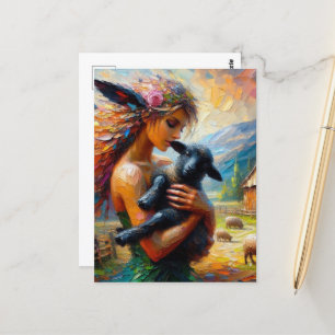 Sprookje en een zwart lam briefkaart